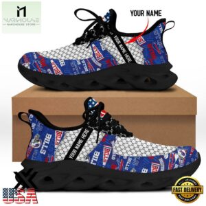 Custom Name Buffalo Bills Logo Pattern Max Soul Shoes For Fans