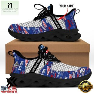 Custom Name Buffalo Bills Logo Pattern Max Soul Shoes For Fans