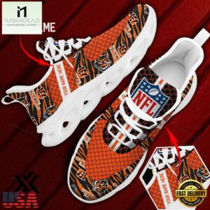 Custom Name Cincinnati Bengals Logo Pattern Max Soul Shoes For Fans