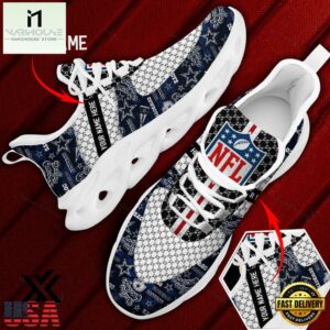 Custom Name Dallas Cowboys Logo Pattern Max Soul Shoes For Fans