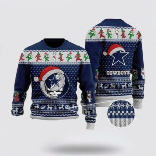 Dallas Cowboys Grateful Dead Bear Ugly Christmas Sweater Shirt