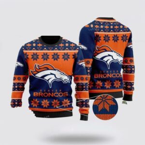 Denver Broncos Navy Blue Orange Ugly Christmas Sweater Shirt