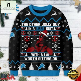 Detroit Lions NFL Deadpool Ugly Christmas Sweater