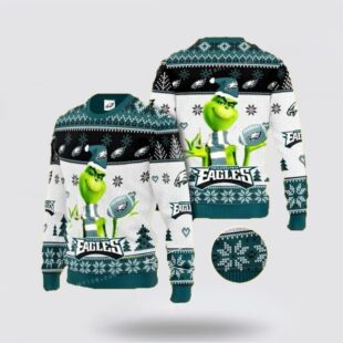 Grinch Philadelphia Eagles Team Ugly Christmas Sweater Shirt
