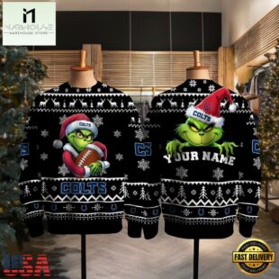 Indianapolis Colts 2025 NFL Grinch Football Personalized Ugly Christmas Sweater