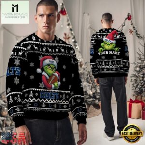 Indianapolis Colts 2025 NFL Grinch Football Personalized Ugly Christmas Sweater
