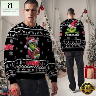 Kansas City Chiefs 2025 NFL Grinch Football Personalized Ugly Christmas Sweater