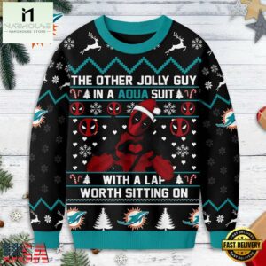 Miami Dolphins NFL Deadpool Ugly Christmas Sweater