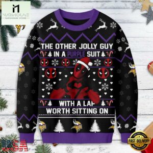 Minnesota Vikings NFL Deadpool Ugly Christmas Sweater