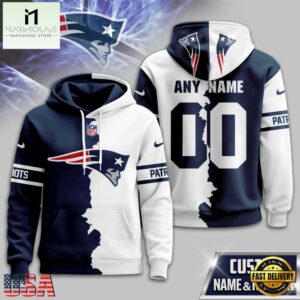 New England Patriots 2025 NFL Victory Split Limited Hoodie Shirt