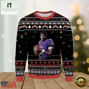 NFL Lamar Jackson Ravens Ugly Christmas Sweater