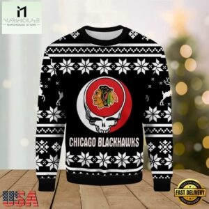 NHL Chicago Blackhawks Grateful Dead Ugly Christmas Sweater