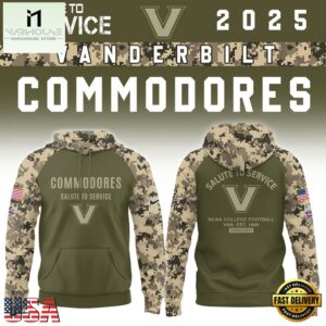 Vanderbilt Commodores 2025 NCAA Salute To Service Limited New Hoodie