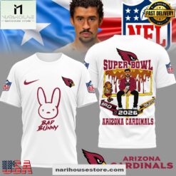 Arizona Cardinals NFL Bad Bunny Super Bowl 3D Shirt