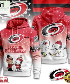 Carolina Hurricanes NHL Snoopy Peanuts Christmas 3D Hoodie