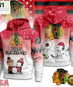 Chicago Blackhawks NHL Snoopy Peanuts Christmas 3D Hoodie