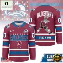 Colorado Avalanche NHL Bad Bunny Hockey Jersey