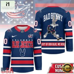 Columbus Blue Jackets NHL Bad Bunny Hockey Jersey