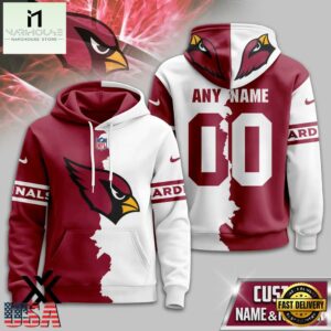 Custom Name Number Arizona Cardinals Victory Split 3D Shirt For Fans
