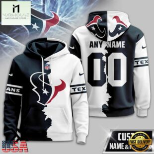 Custom Name Number Houston Texans Victory Split 3D Shirt For Fans