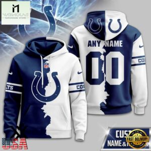 Custom Name Number Indianapolis Colts Victory Split 3D Shirt For Fans