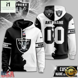 Custom Name Number Las Vegas Raiders Victory Split 3D Shirt For Fans