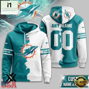 Custom Name Number Miami Dolphins Victory Split 3D Shirt For Fans