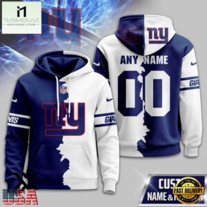 Custom Name Number New York Giants Victory Split 3D Shirt For Fans