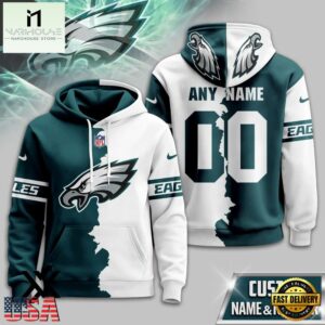 Custom Name Number Philadelphia Eagles Victory Split 3D Shirt For Fans