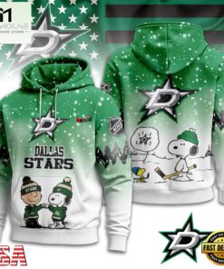 Dallas Stars NHL Snoopy Peanuts Christmas 3D Hoodie