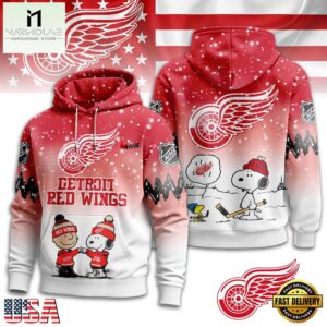 Detroit Red Wings NHL Snoopy Peanuts Christmas 3D Hoodie