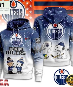 Edmonton Oilers NHL Snoopy Peanuts Christmas 3D Hoodie
