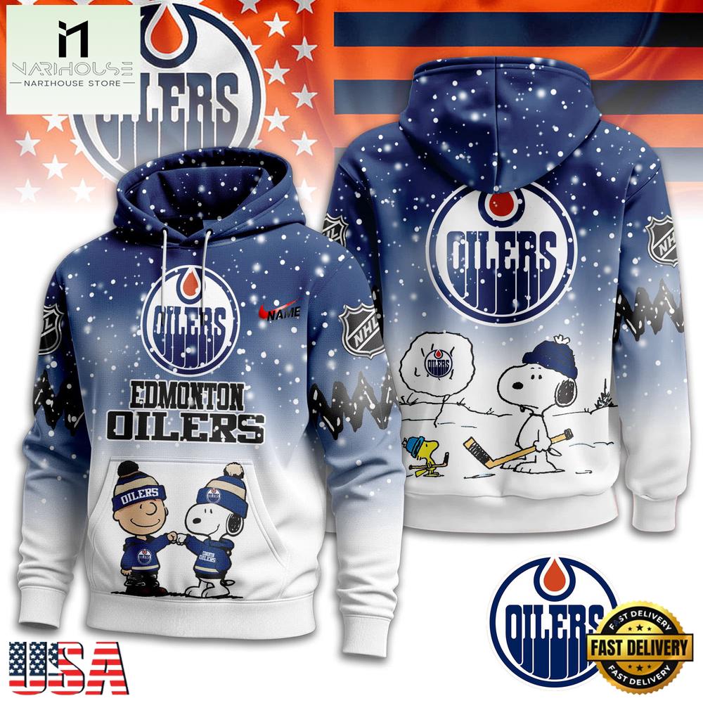 Edmonton Oilers x Snoopy Peanuts Christmas New Unisex Hoodie Shirt Edmonton Oilers x Snoopy Peanuts Christmas New Unisex Hoodie Shirt