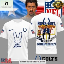 Indianapolis Colts NFL Bad Bunny Super Bowl 3D Shirt