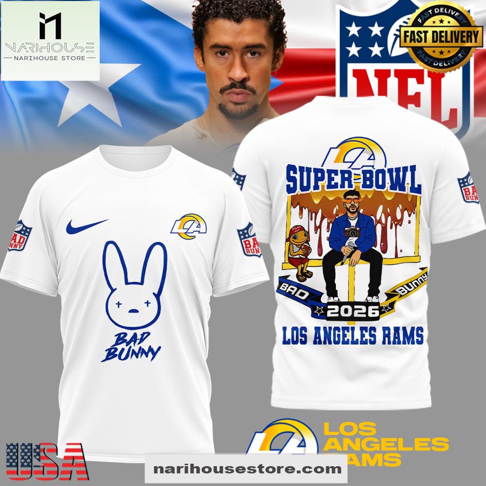 Los Angeles Rams NFL x Bad Bunny Super Bowl LX 2026 3D Shirt Los Angeles Rams NFL x Bad Bunny Super Bowl LX 2026 3D Shirt