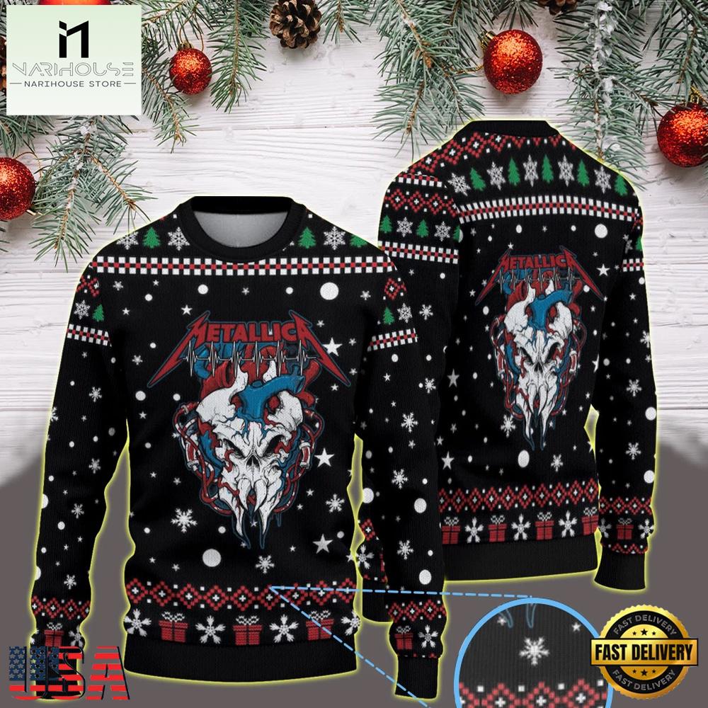 Metallica x Red Cross 2026 Blood Donation Xmas Ugly Sweater Metallica x Red Cross 2026 Blood Donation Xmas Ugly Sweater