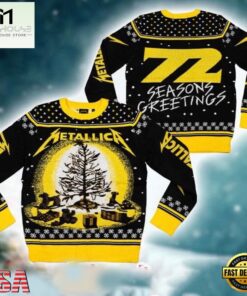 Metallicaa 72 Seasons Greetings Burnt Tree Holiday Ugly Christmas Sweater