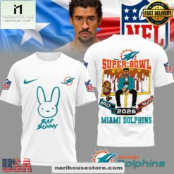 Miami Dolphins NFL Bad Bunny Super Bowl 3D Shirt