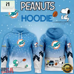 Miami Dolphins NFL x Peanuts Christmas Unisex Hoodie