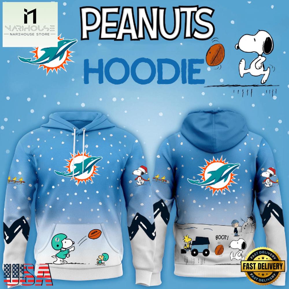Miami Dolphins NFL x Peanuts Christmas New Design Hoodie Shirt Miami Dolphins NFL x Peanuts Christmas New Design Hoodie Shirt