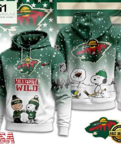 Minnesota Wild NHL Snoopy Peanuts Christmas 3D Hoodie