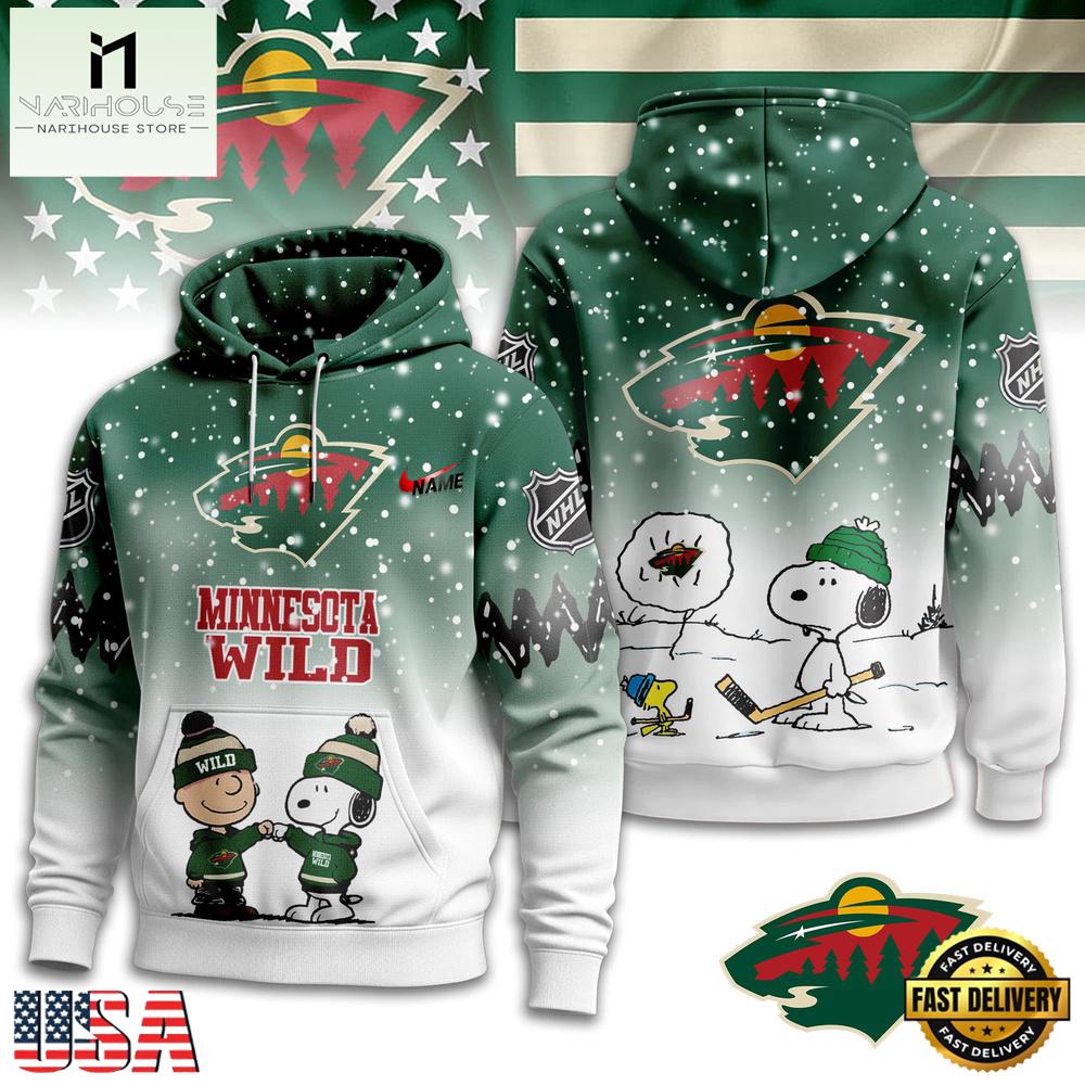 Minnesota Wild x Snoopy Peanuts Christmas New Unisex Hoodie Shirt Minnesota Wild x Snoopy Peanuts Christmas New Unisex Hoodie Shirt