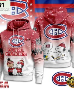 Montreal Canadiens NHL Snoopy Peanuts Christmas 3D Hoodie