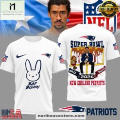 New England Patriots NFL Bad Bunny Super Bowl 3D Shirt