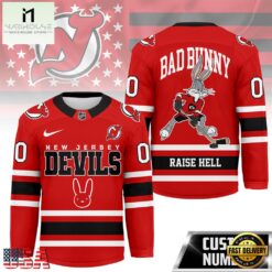 New Jersey Devils NHL Bad Bunny Hockey Jersey