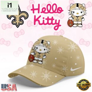 New Orleans Saints 2025 Football Christmas Hello Kitty Limited Cap