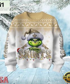 New Orleans Saints Grinch Season 2025 Christmas Ugly Sweater