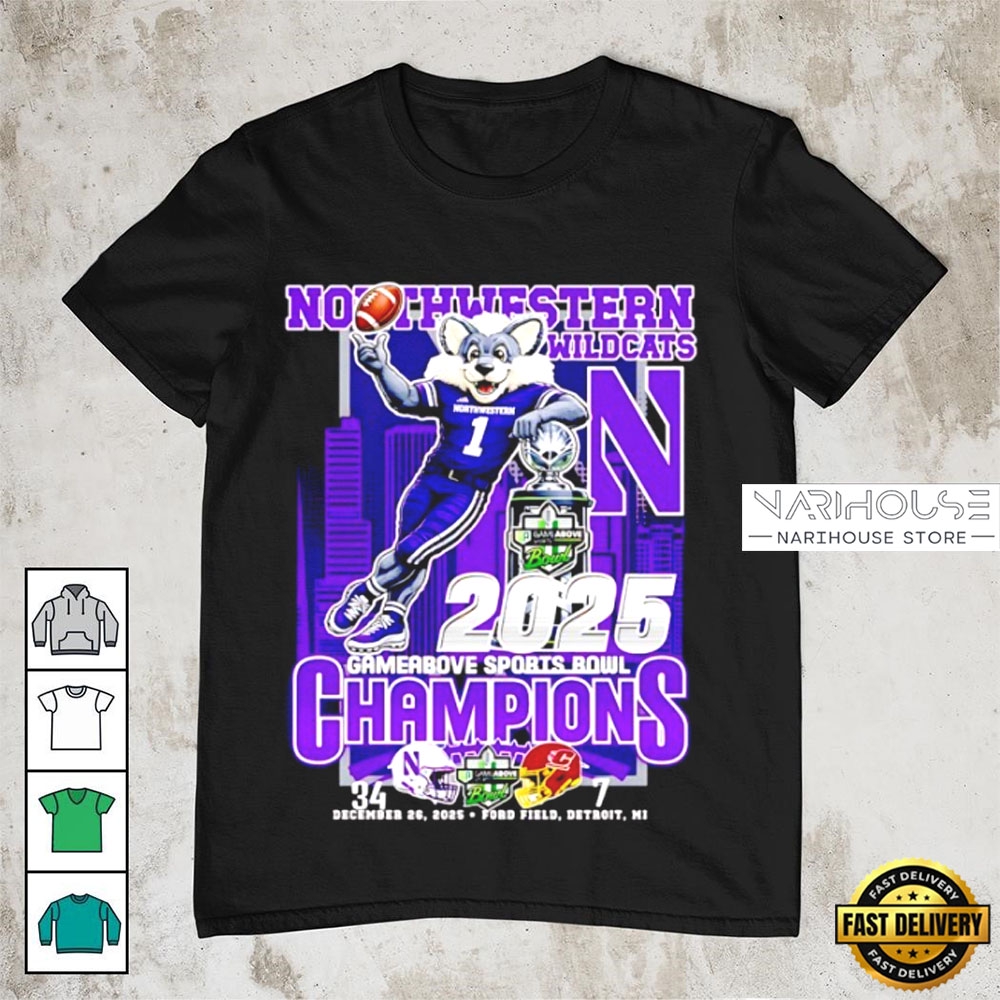 Northwestern Wildcats GameAbove Bowl 2025 Dec 26 Funny Mascot T-Shirt Northwestern Wildcats GameAbove Bowl 2025 Dec 26 Funny Mascot T-Shirt