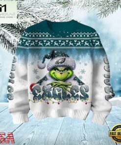 Philadelphia Eagles Grinch Season 2025 Christmas Ugly Sweater