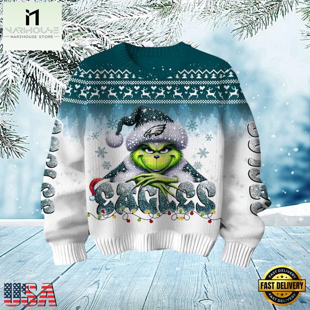 NFL Philadelphia Eagles Grinch Season 2025 Xmas Ugly Sweater NFL Philadelphia Eagles Grinch Season 2025 Xmas Ugly Sweater